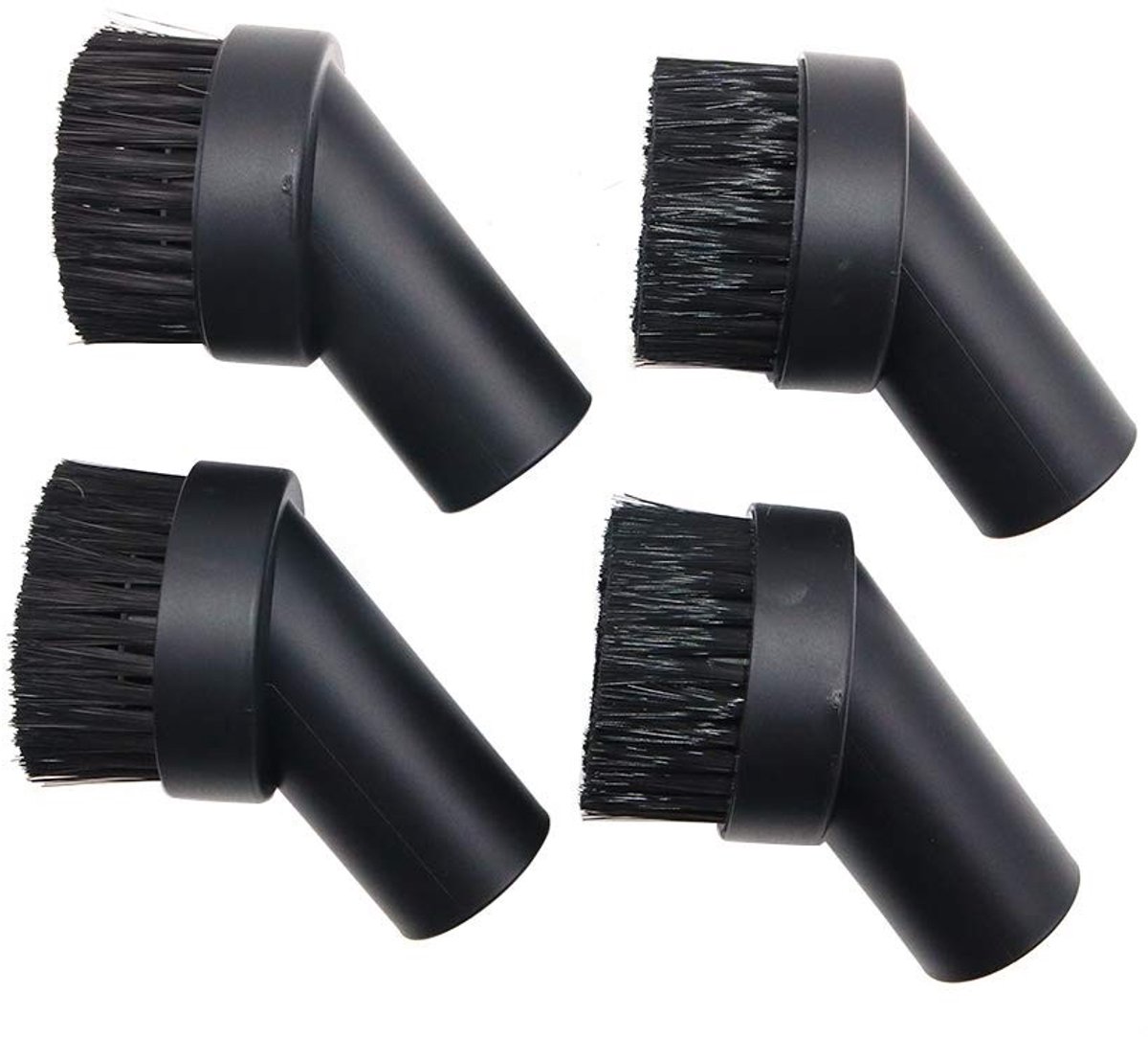 Omgoods- Stofzuigerborstel 4 Stuks - Ronde Zachte Borstel - PP Kunststof - Ideaal voor Hoeken - Schoonmaakgereedschap - Compact 64x32x25 mm - Schoonmaakborstel