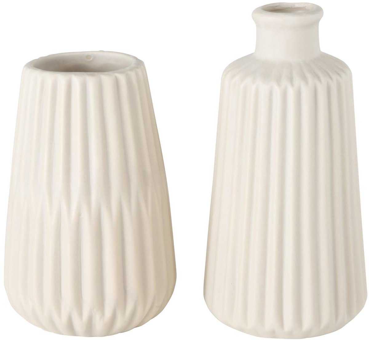 Omgoods - Set van 2 Keramische Vazen in Beige voor Binnendecoratie
