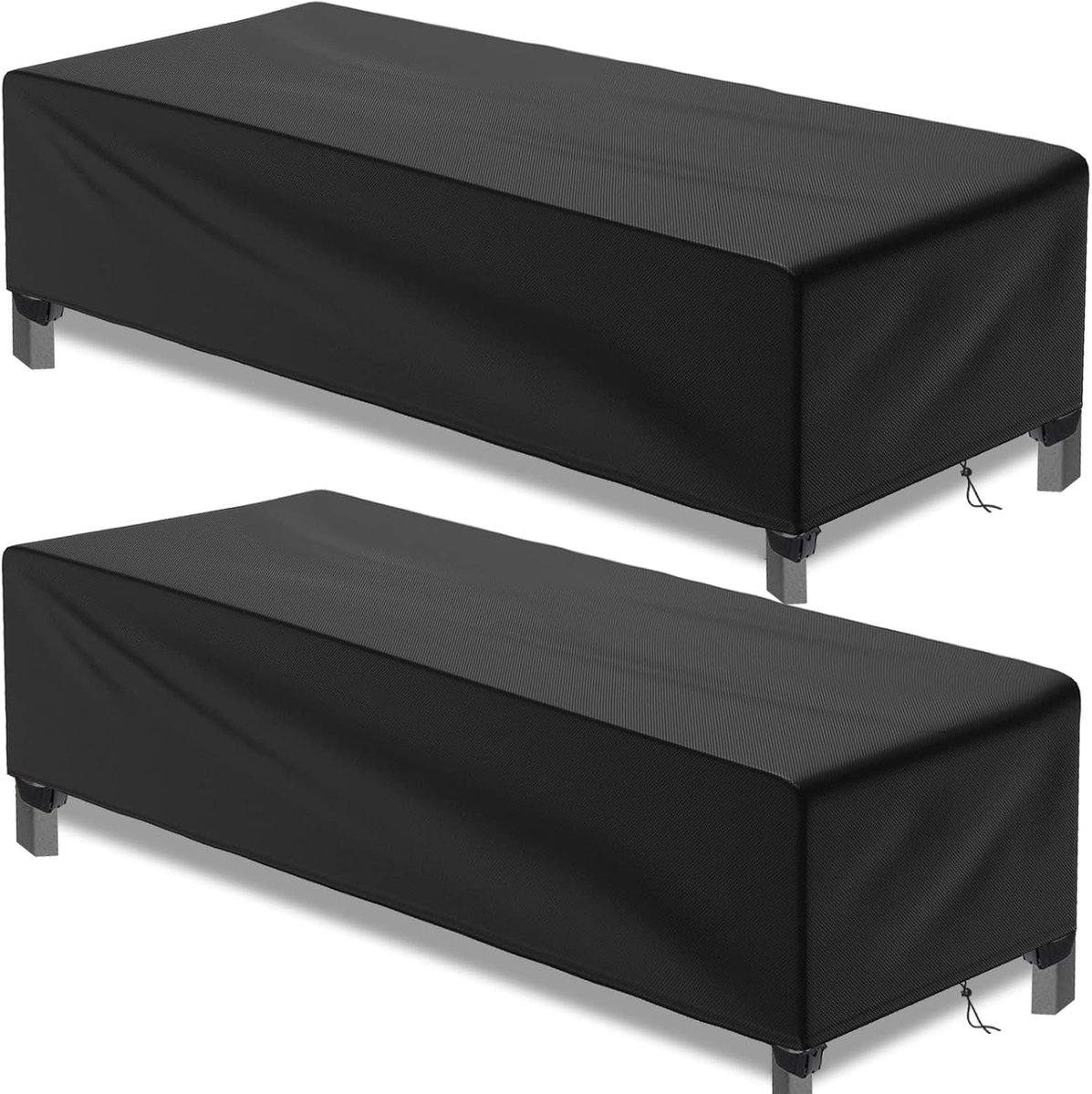 Omgoods- Beschermhoes Waterdicht - 2-delige Tuin Ligstoel Cover - UV Bestendig - Scheurbestendig - Heavy Duty 420D Oxford - 200 x 68 x 30cm - Tuinmeubelbescherming