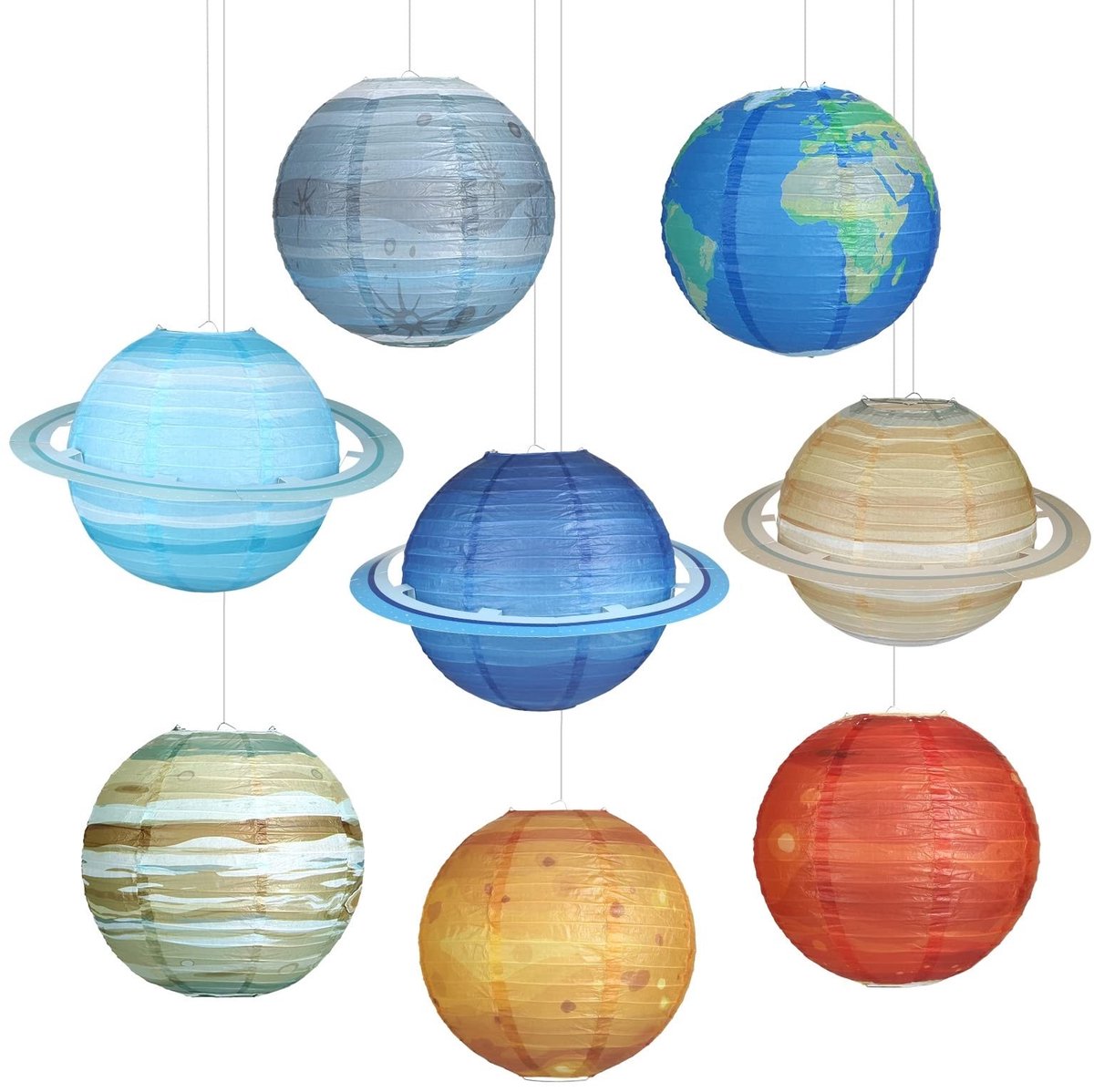 Omgoods - Set van 8 Papieren Lantaarns voor Kinderthema Feesten
