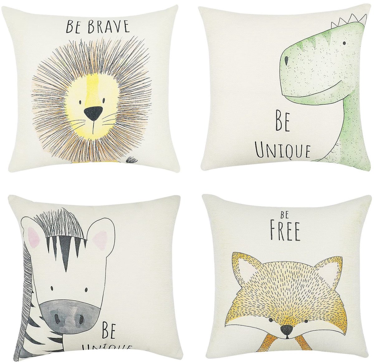 Omgoods - Set van 4 Decoratieve Kussenhoezen 45 x 45 cm