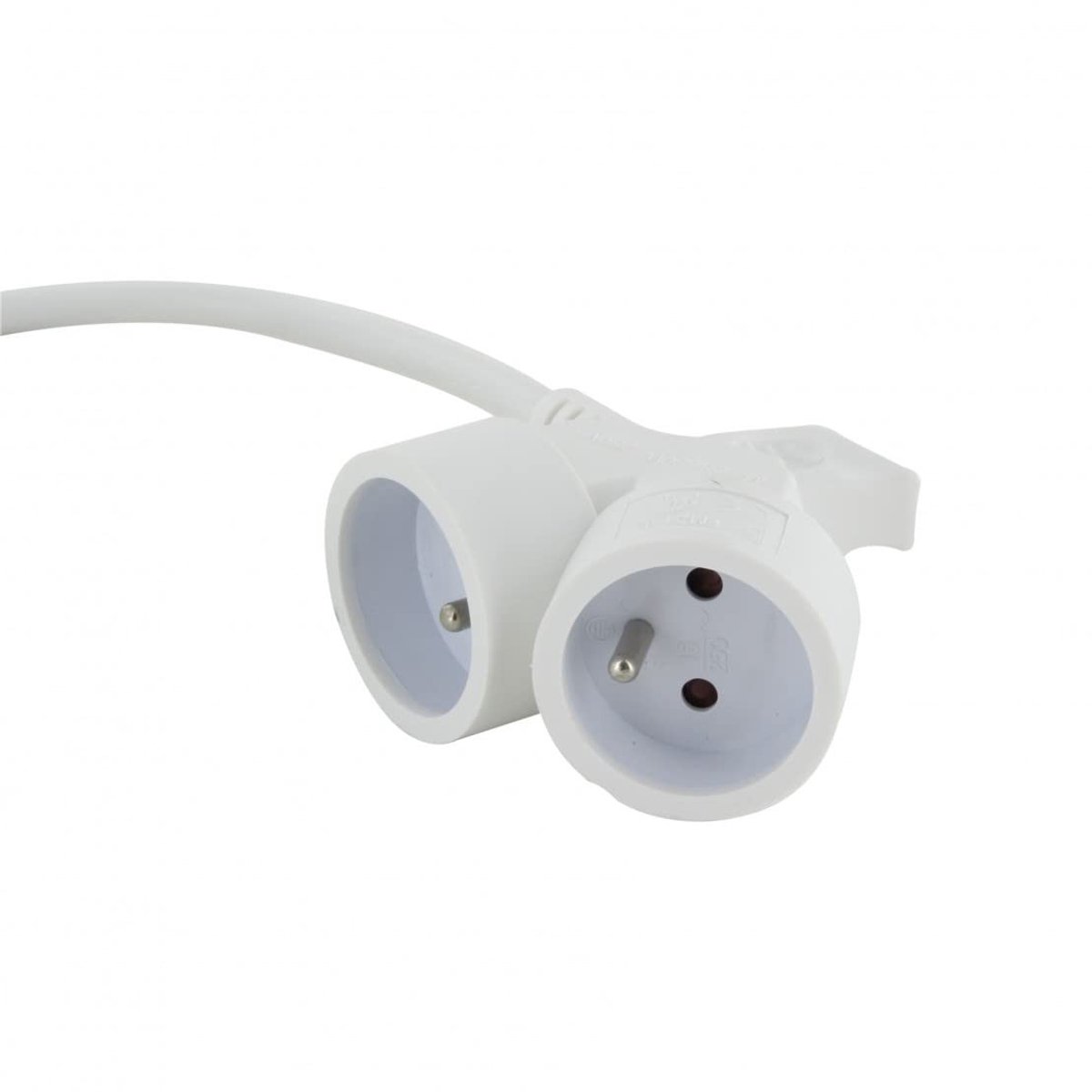 Omgoods - Verlengsnoer HO5VVF 3G1,5-5 m met dubbele kop - Wit