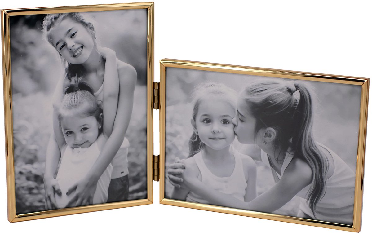 Omgoods - Dubbele Vouw Fotolijst 10.5 x 15.5 cm - Modern Goud