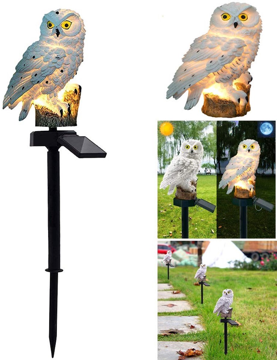 Omgoods - Zonne-Gazonlamp met Uil Ontwerp voor Buiten