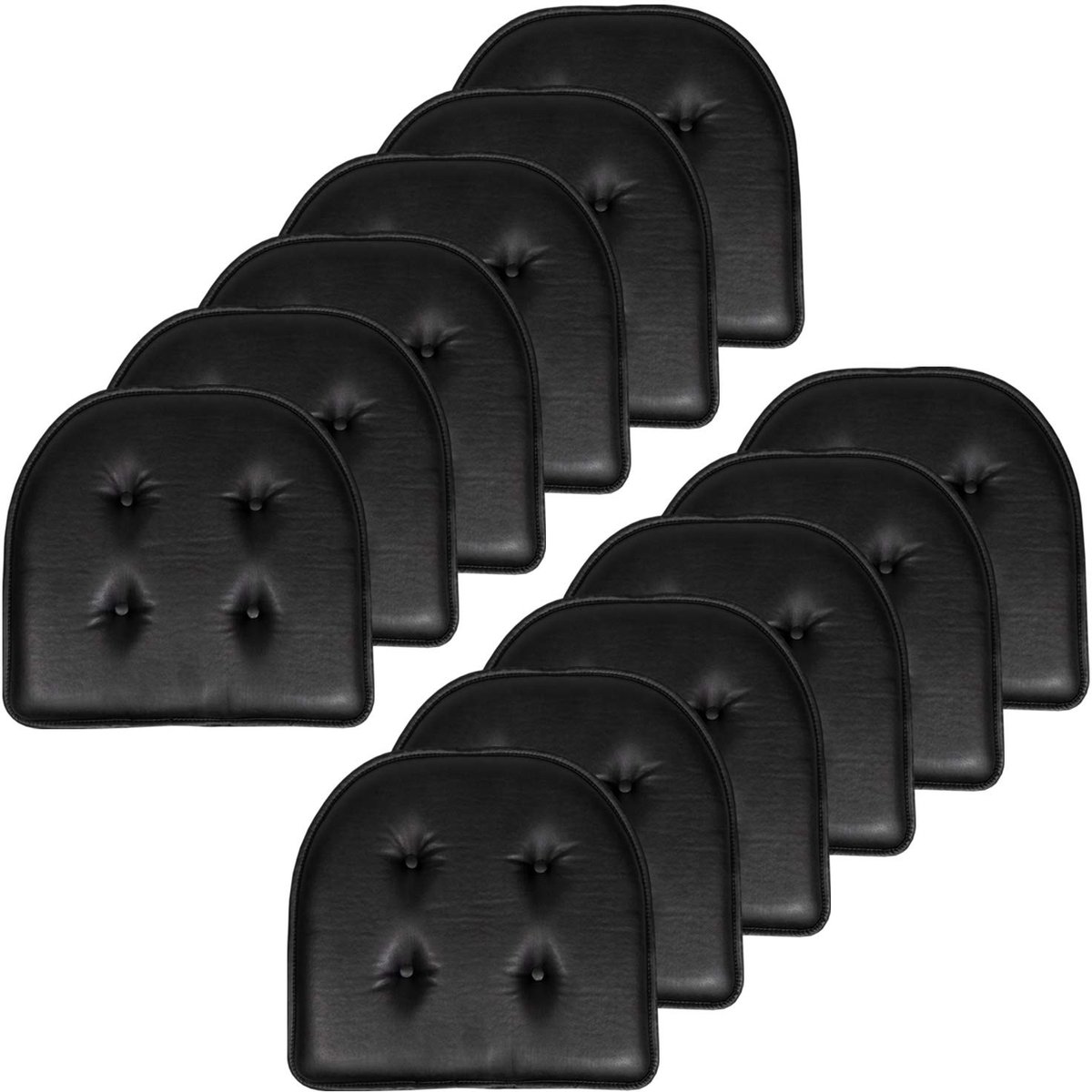 Omgoods - Memory Foam Stoelkussens met Antislip Onderzijde, 12 Stuks