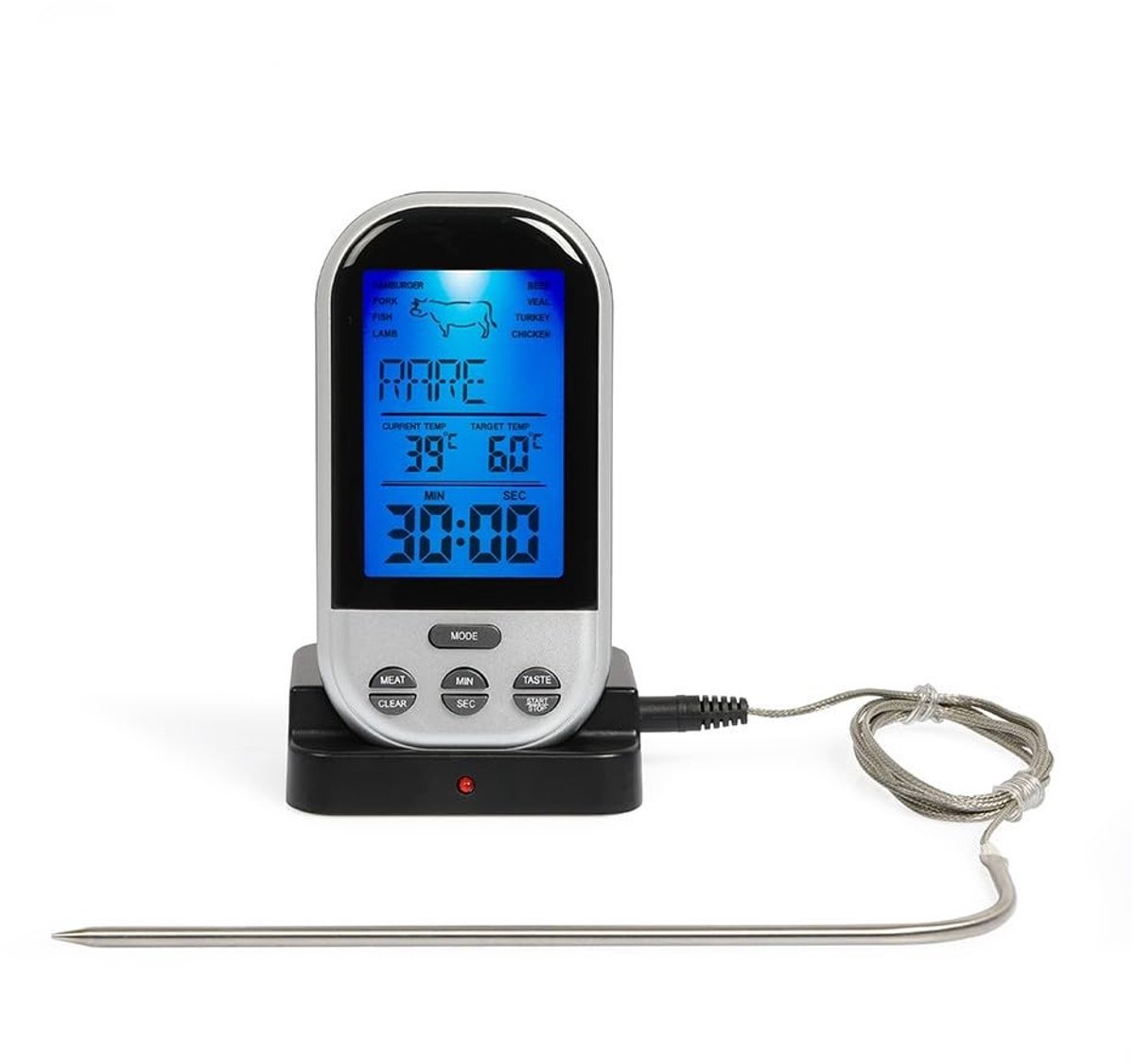 Omgoods - Digitale Grillthermometer met Alarmfunctie tot 250°C