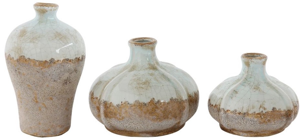 Omgoods - Set van 3 Terracotta Vazen met Verweerd Uiterlijk