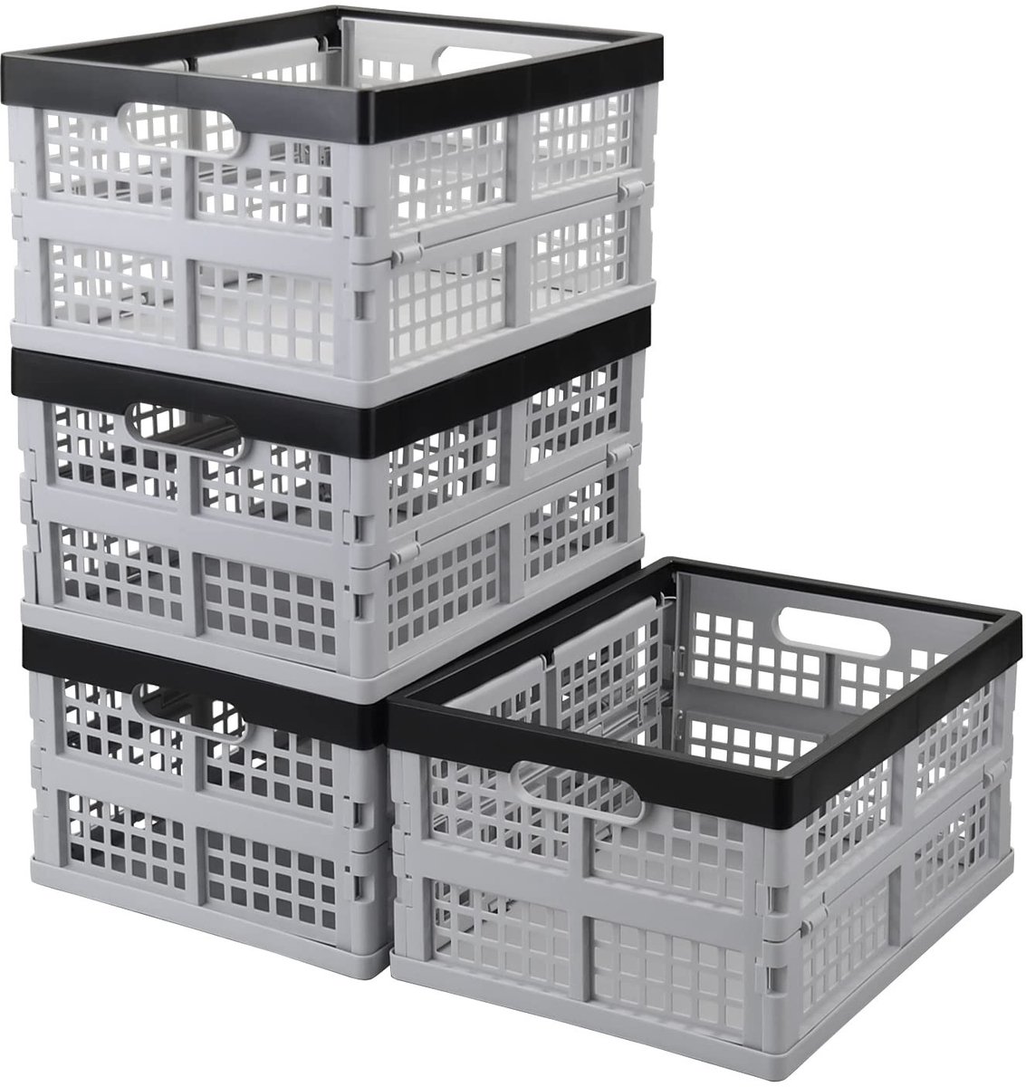 Omgoods - Set van 4 Vouwbare Opbergdozen van Lichtgewicht Kunststof