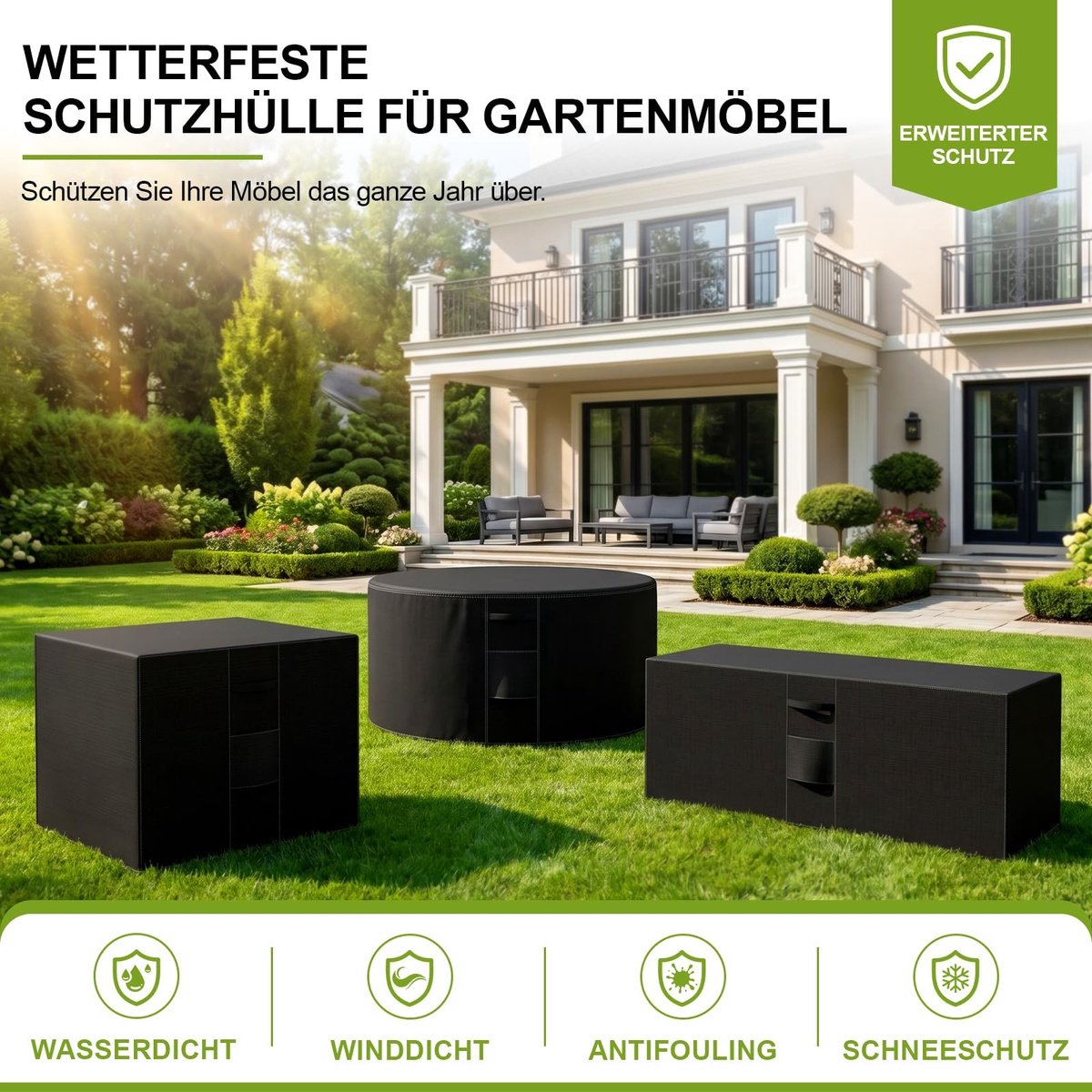 Omgoods - Tuinmeubelhoes 70 x 70 x 70 cm - Waterdicht, UV-bestendig en Windproof
