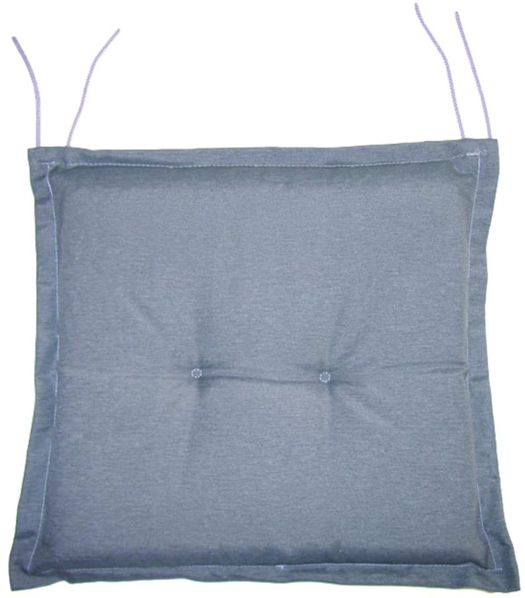Omgoods - Vierkant Stoelkussen met Flensrand Grijs 40x40 cm