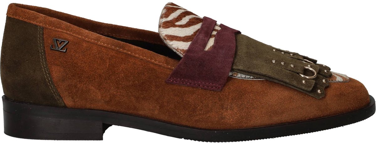 Lazamani - Lola Dames Loafers Suede Tan - Maat 39