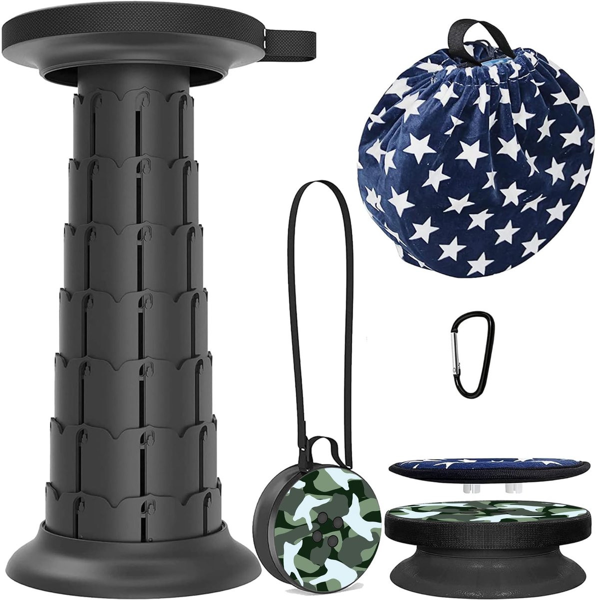 Omgoods - Campingstoel - Stevige Opvouwbare Telescopische Stoel