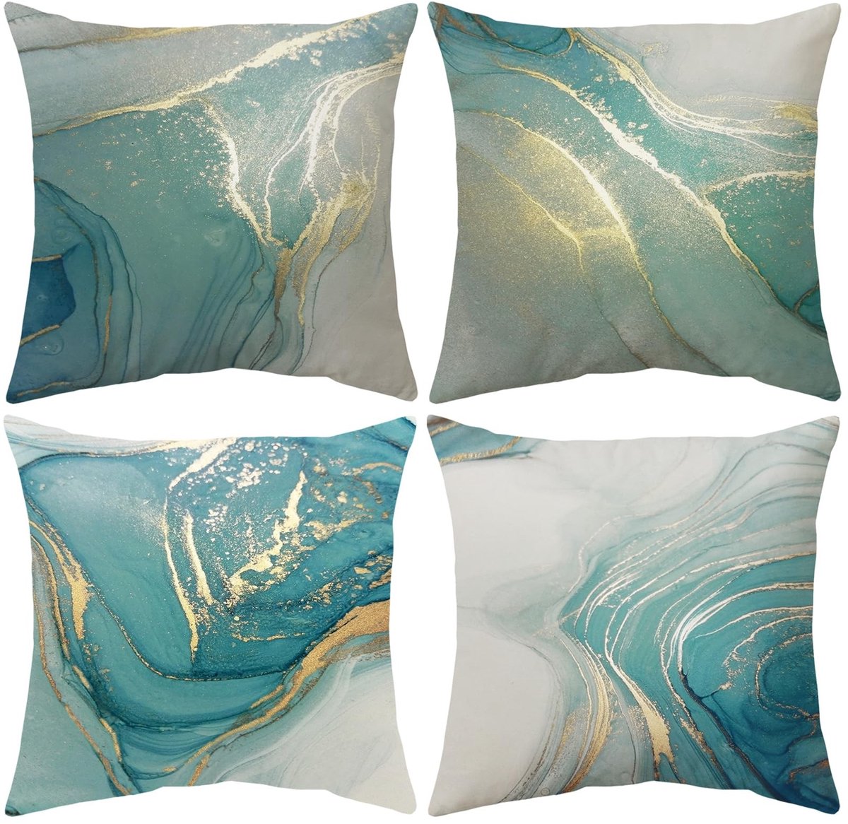 Omgoods - Set van 4 Decoratieve Kussenhoezen van 45 x 45 cm voor Sofa en Bed