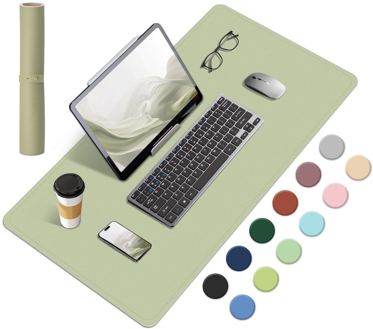Omgoods - Anti-slip Bureau Mat - Natuurlijke Kurk en Leer Desk Mat - Waterdicht