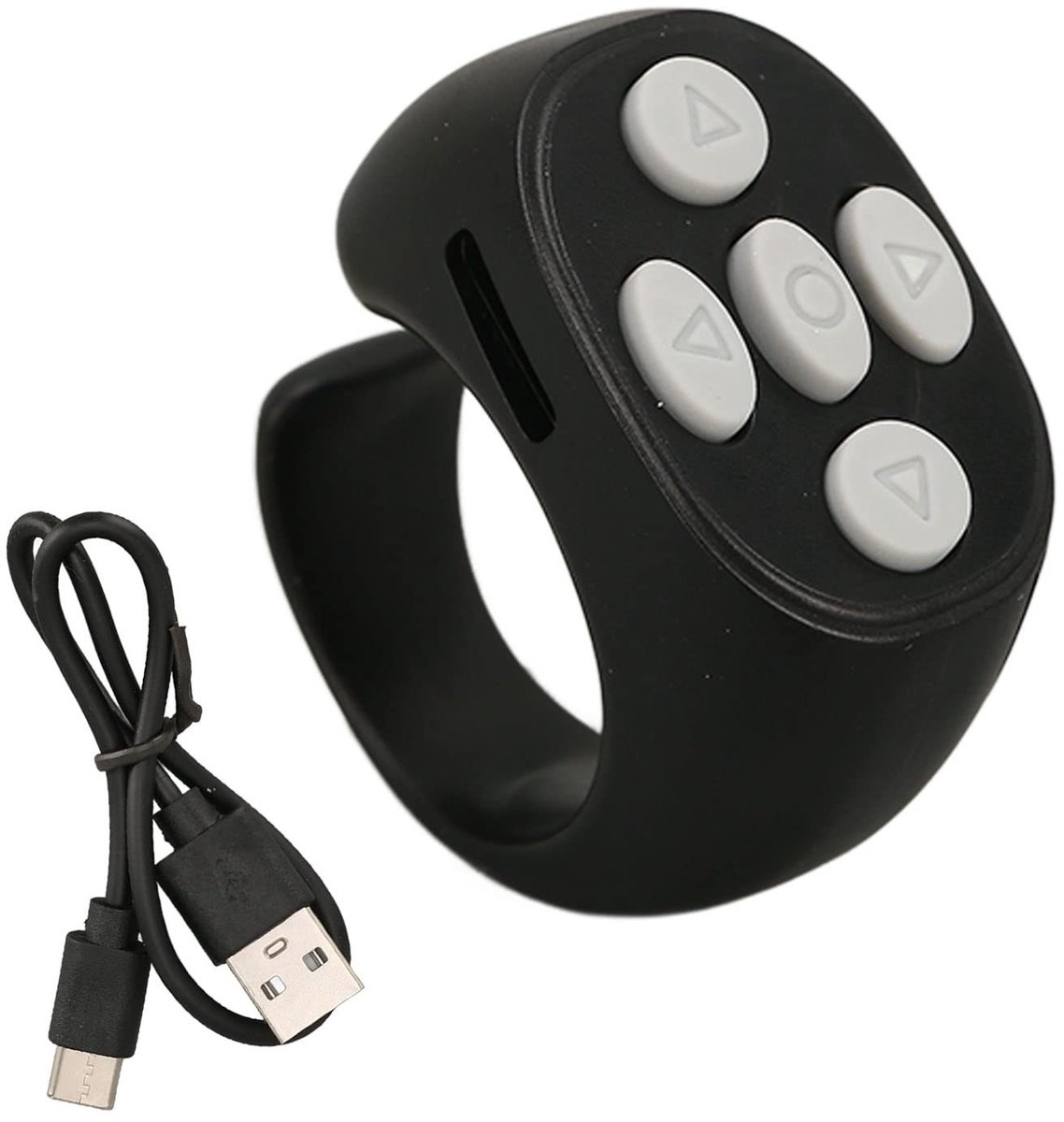 Omgoods - Bluetooth-afstandsbediening - Tok Page Turner - Oplaadbaar en draadloos - Zwart - Scroll-afstandsbediening - Voor selfies en video