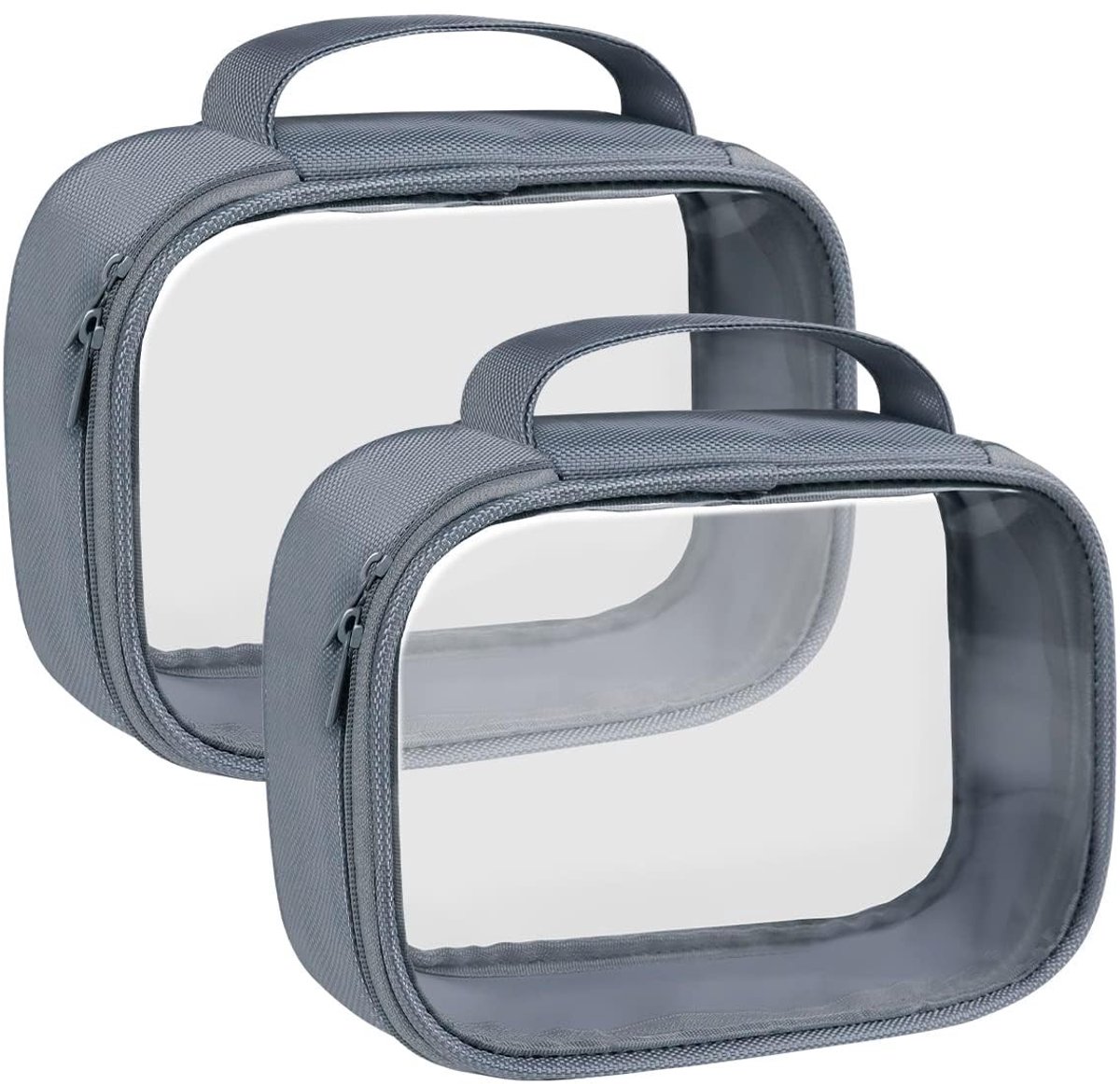 Omgoods - Transparante Toilettas - 2 Stuks Grijs, Waterdicht