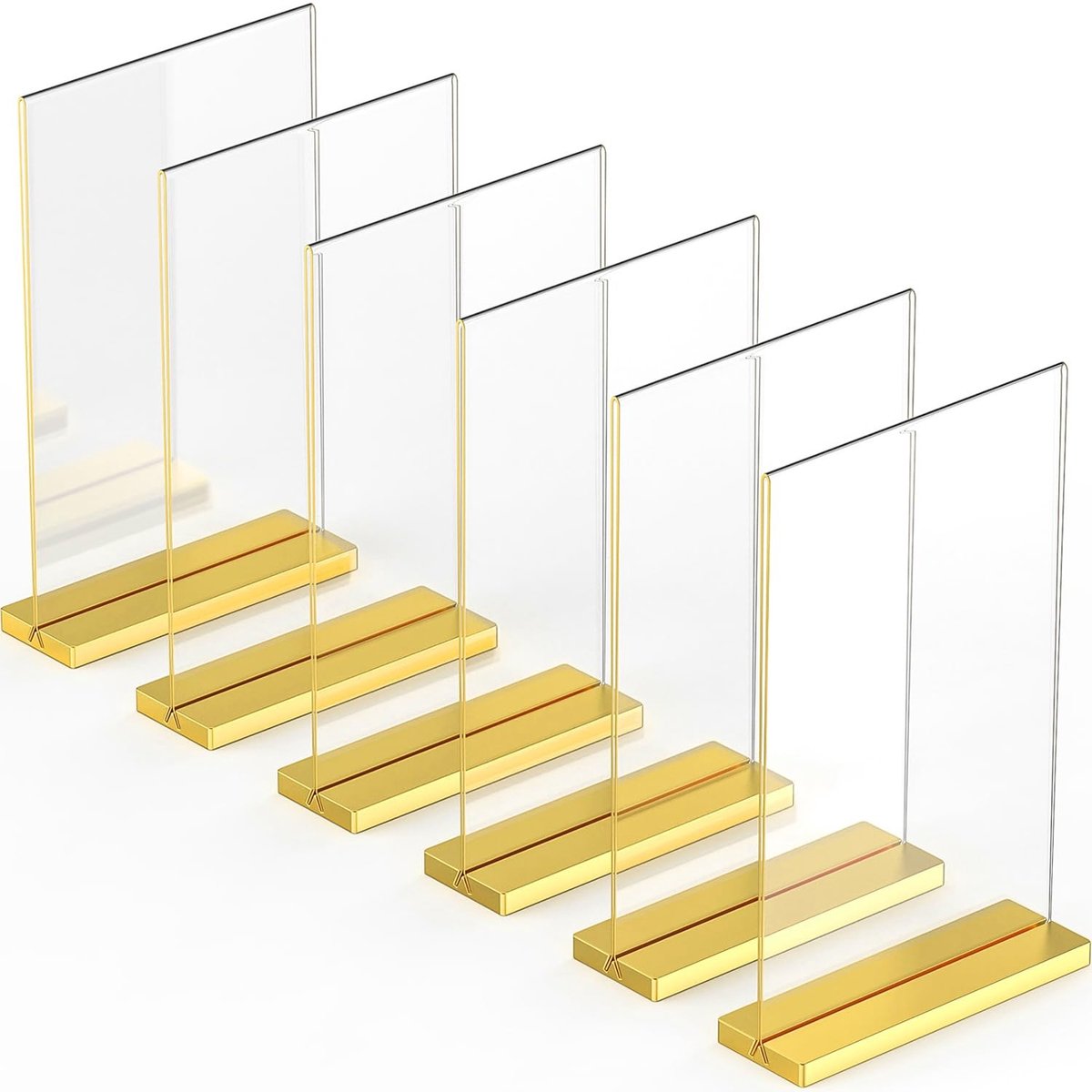 Omgoods - Luxe A4 Acryl Fotolijsten in Goud - Set van 6 voor Elegante Presentaties