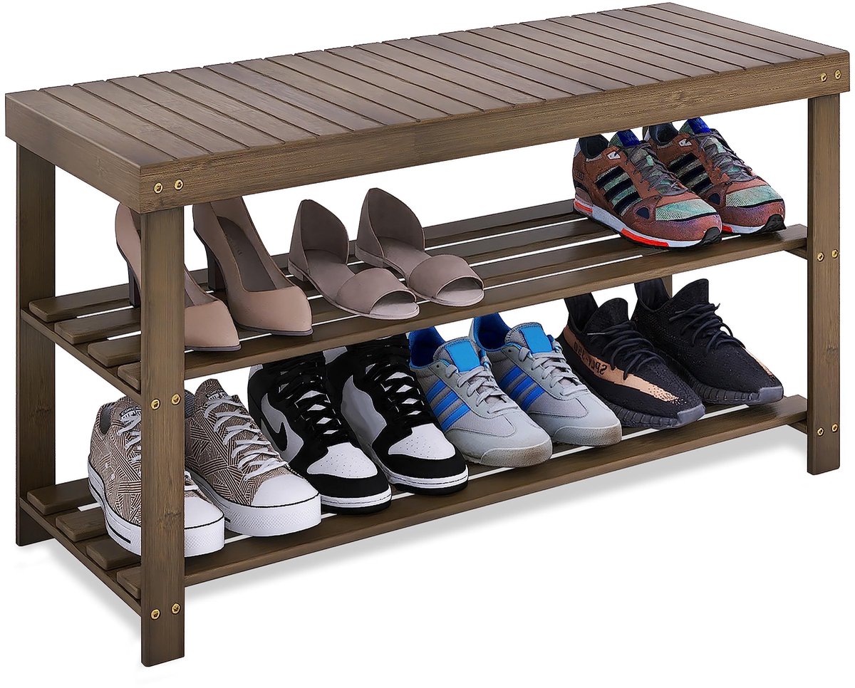 Omgoods - Bamboe Schoenenrek - 3-Laags Organizer voor Schoenen