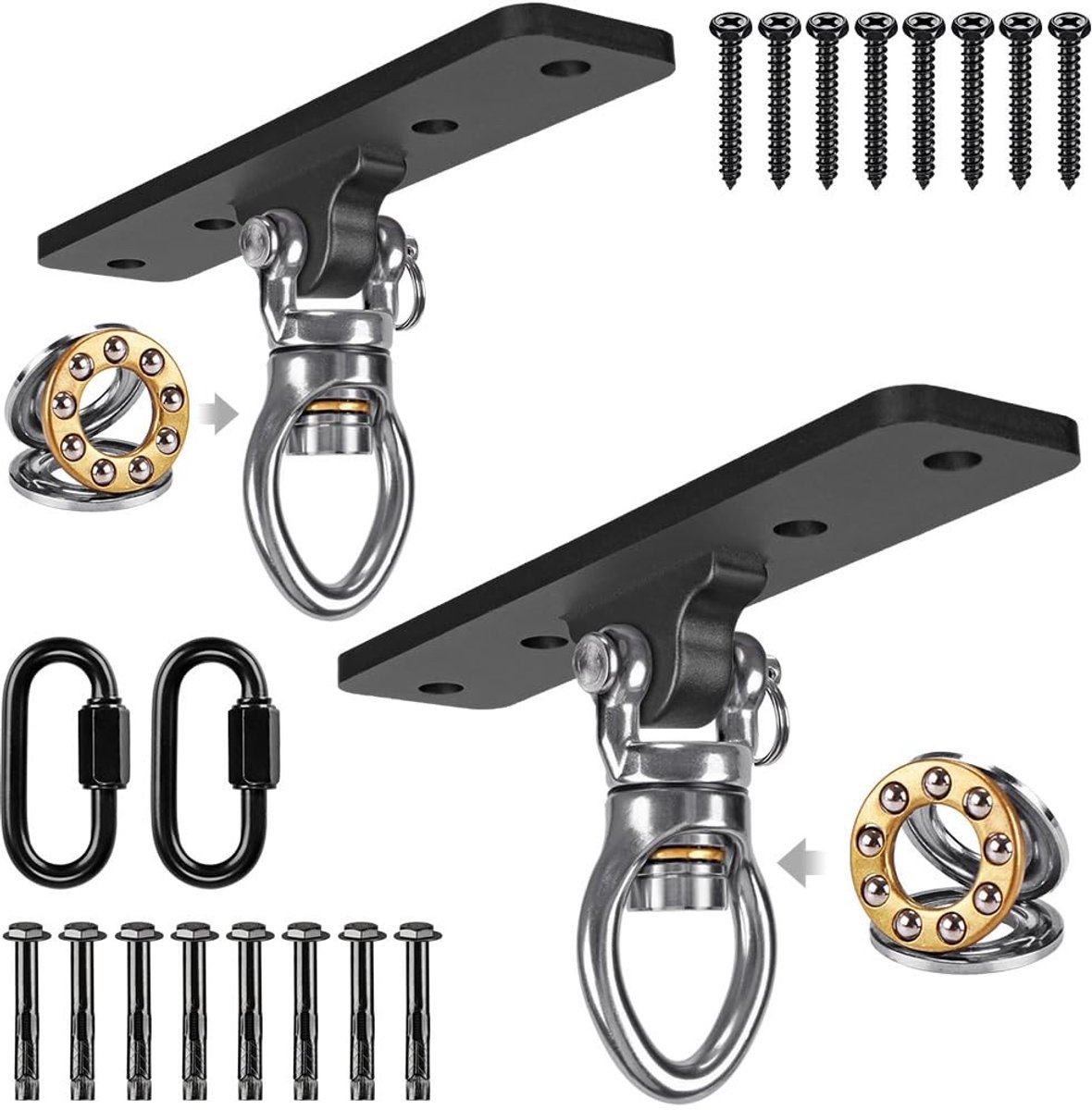 Omgoods - Heavy Duty Hangerset voor Zakken - Ceiling Mount met Carabiner voor Diverse Sporten