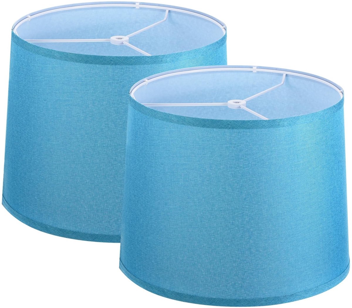 Omgoods - Set van 2 Drum Lampenkappen voor Tafellampen, Blauw