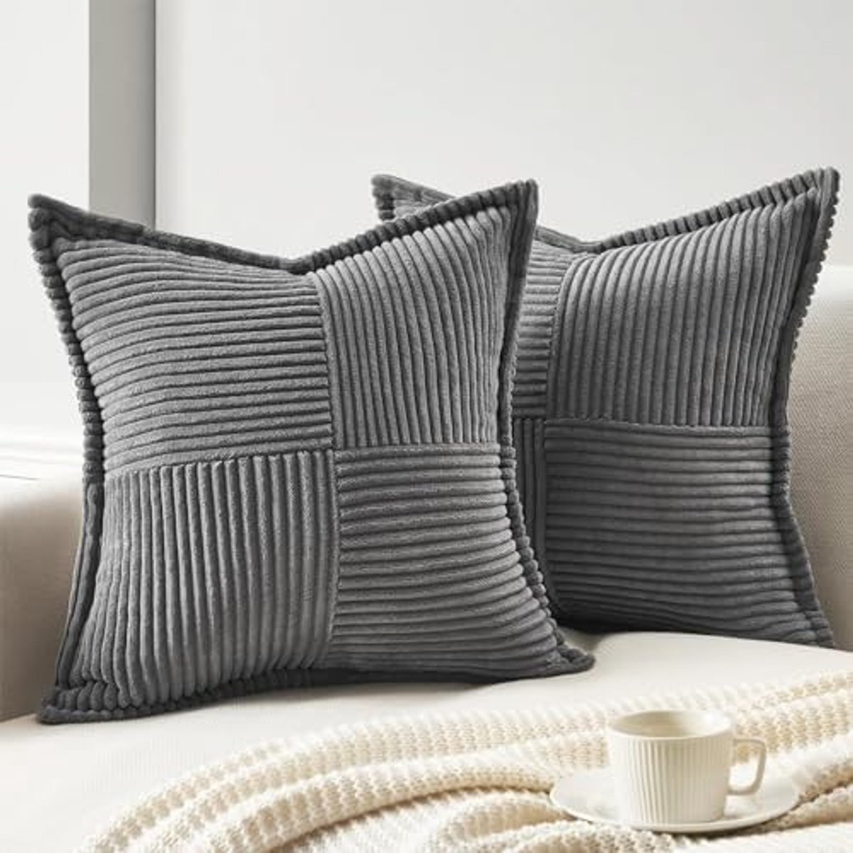 Omgoods - Modern Fluwelen Kussenhoezen 45x45cm, Set van 2