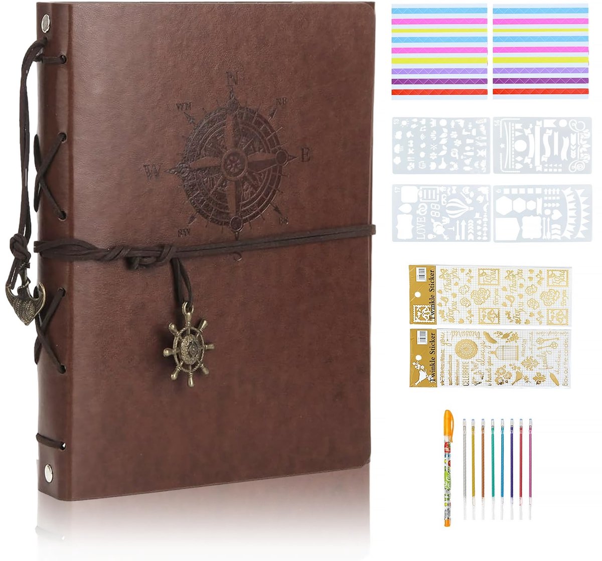 Omgoods- Fotoalbum Zelfklevend - Retro Stijl - Plakalbum - Scrapbook - 60 Binnenpagina's - Decoratieve Stickers - Duurzaam - Fotoboek