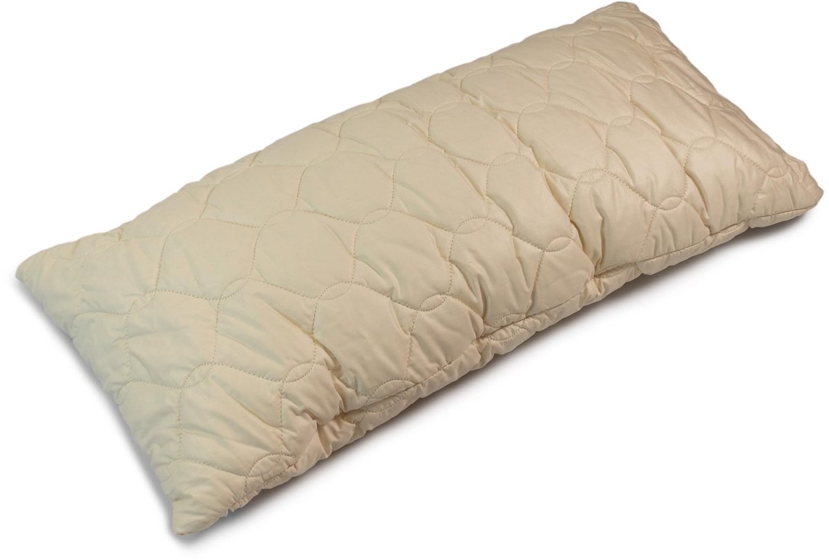 Omgoods - Biologisch Millet Kussen 40x80 cm met Katoenen Hoes Ongebleekt