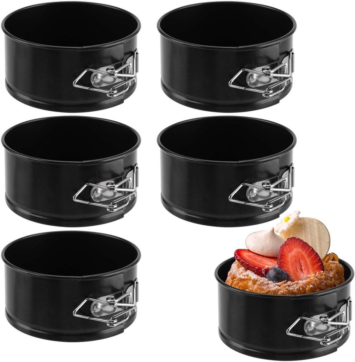 Omgoods - 6-delige Mini Springvorm Cakevormen voor Cheesecakes