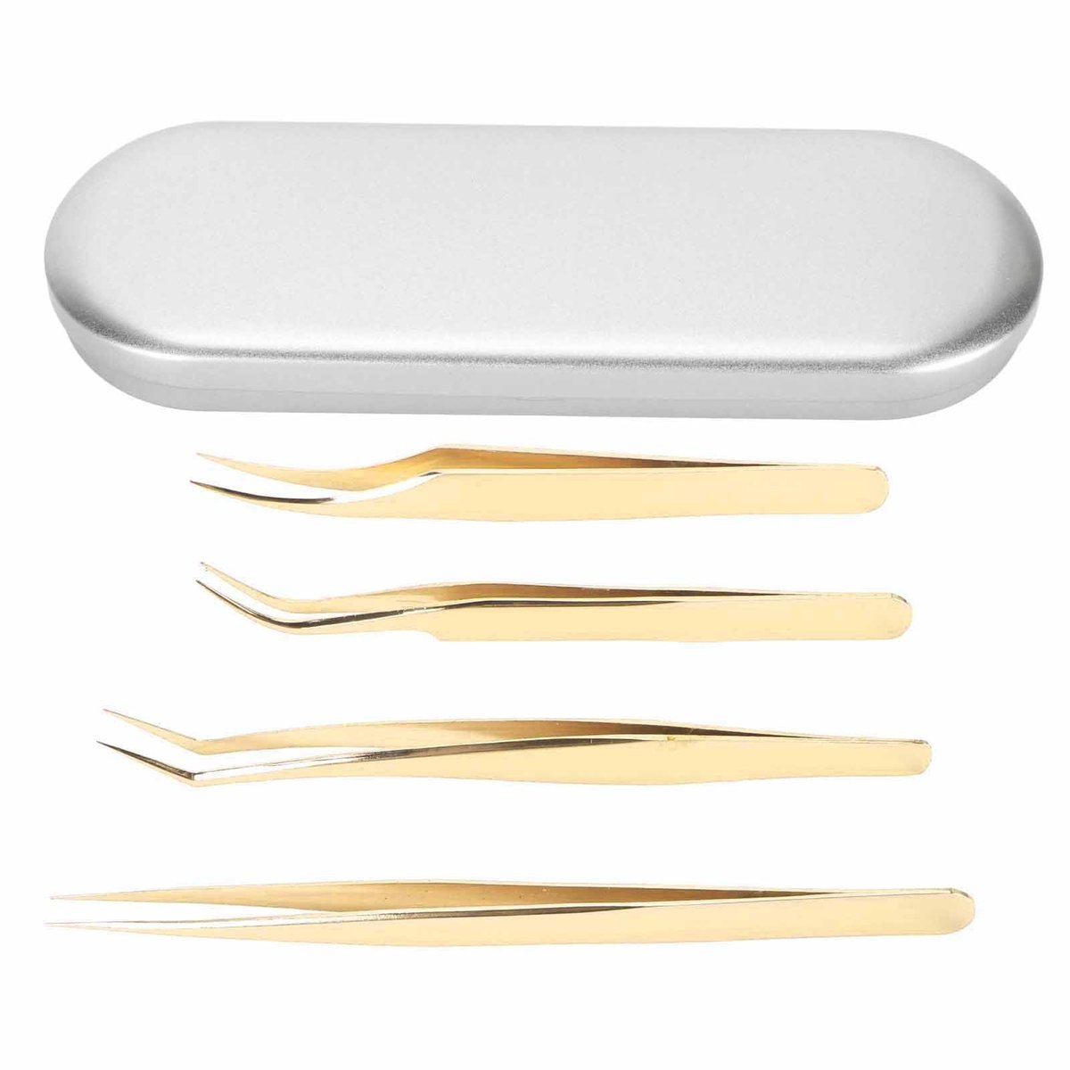 Omgoods- Wimperverlengpincet Roestvrij Staal - Multifunctionele Pincet Set - Scheiding/Dolfijn/Pauw Pincet - Opbergdoos - Nauwkeurig Ontwerp - Geschikt voor Schoonheidssalon - Wimperpincet