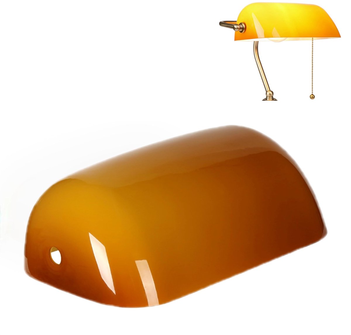 Omgoods - Amber Lampenkap Vervangglas voor Bureaulampen en Tafellampen