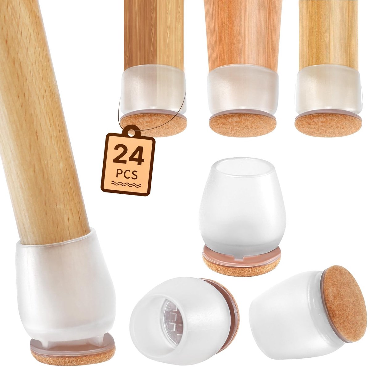 Omgoods - Set van 24 Beschermcaps voor Stoelpootjes