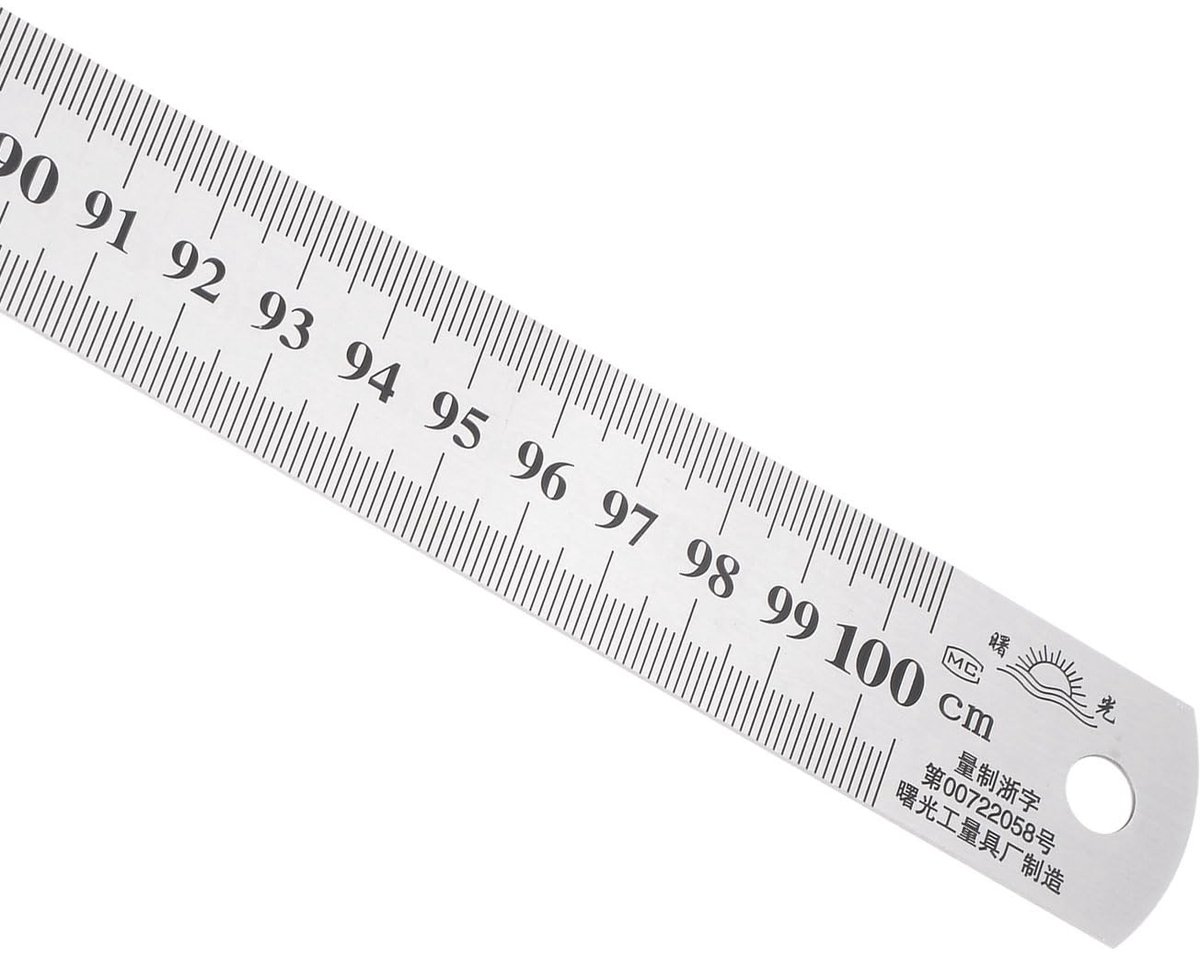 Omgoods - Roestvrijstalen Liniaal van 100 cm voor Precisie Maatwerk