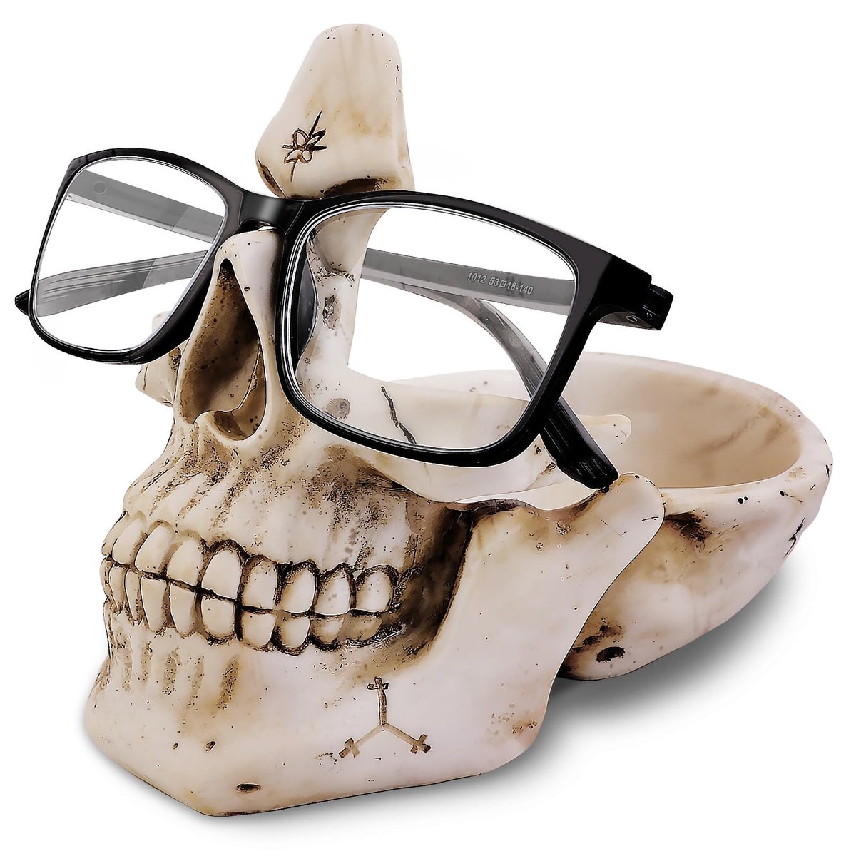 Omgoods - Skull Brilhouder met Opbergbak voor Thuis en Kantoor