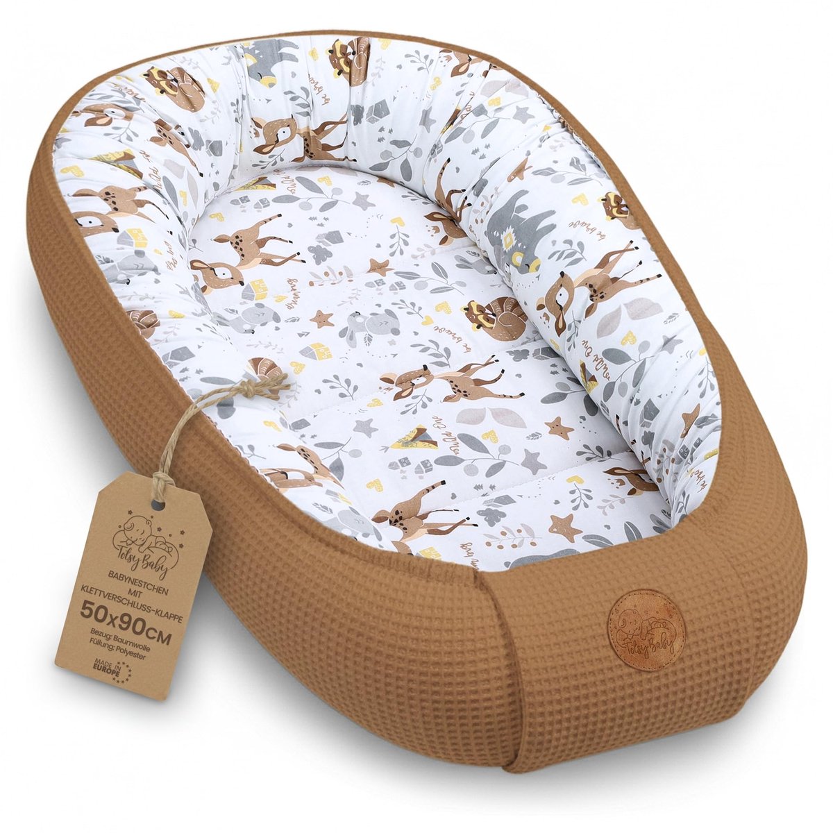 Omgoods - Baby Nest voor Newborn 50x90cm van Katoen en Waffle