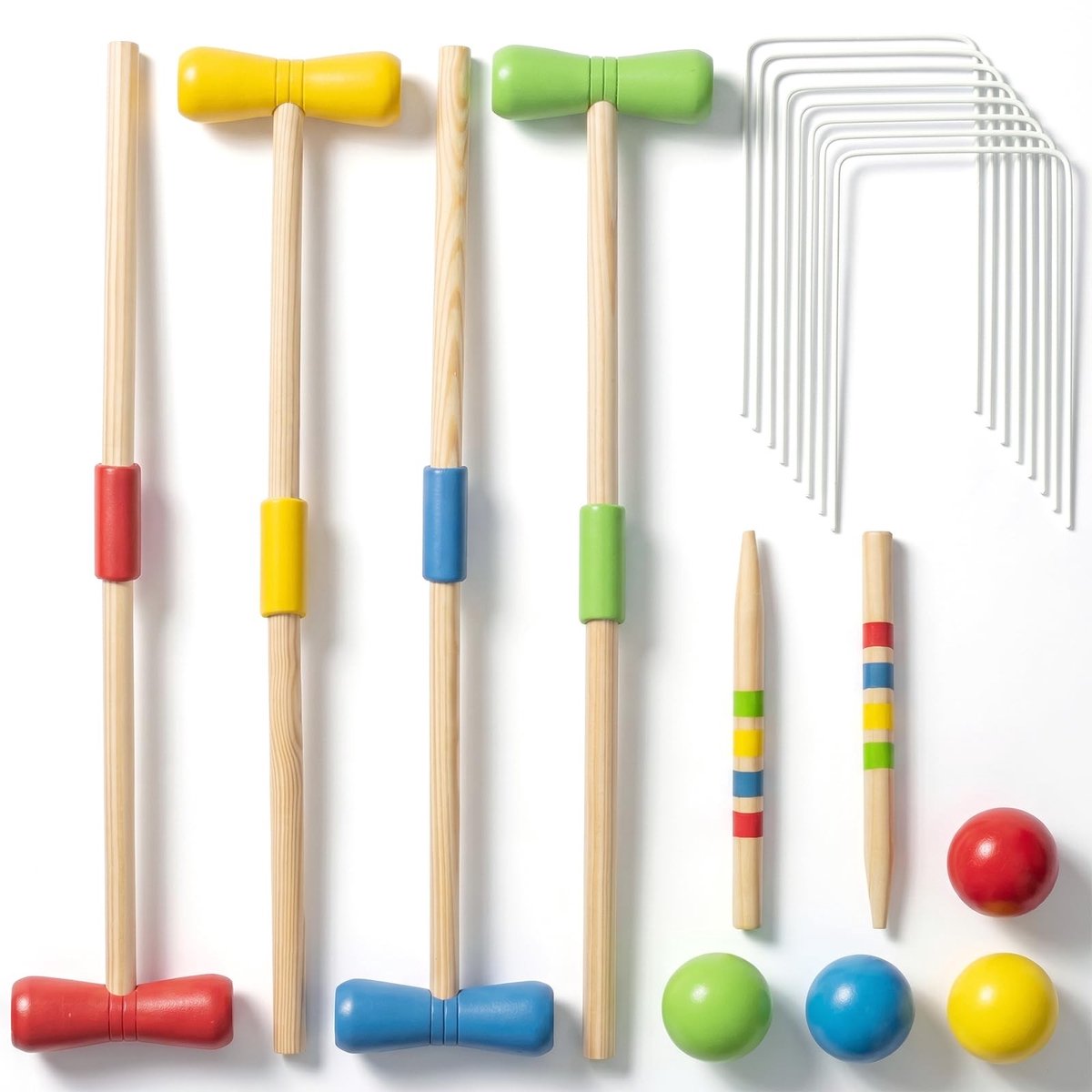 Omgoods - Houten Croquet Set voor 4 Spelers, Voor Kinderen en Volwassenen
