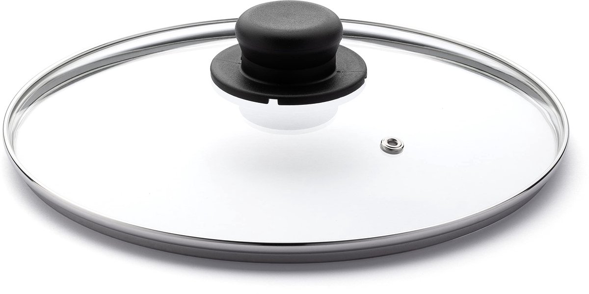 Omgoods - Rond Tempered Glas Deksel met Ventiel voor Pannen