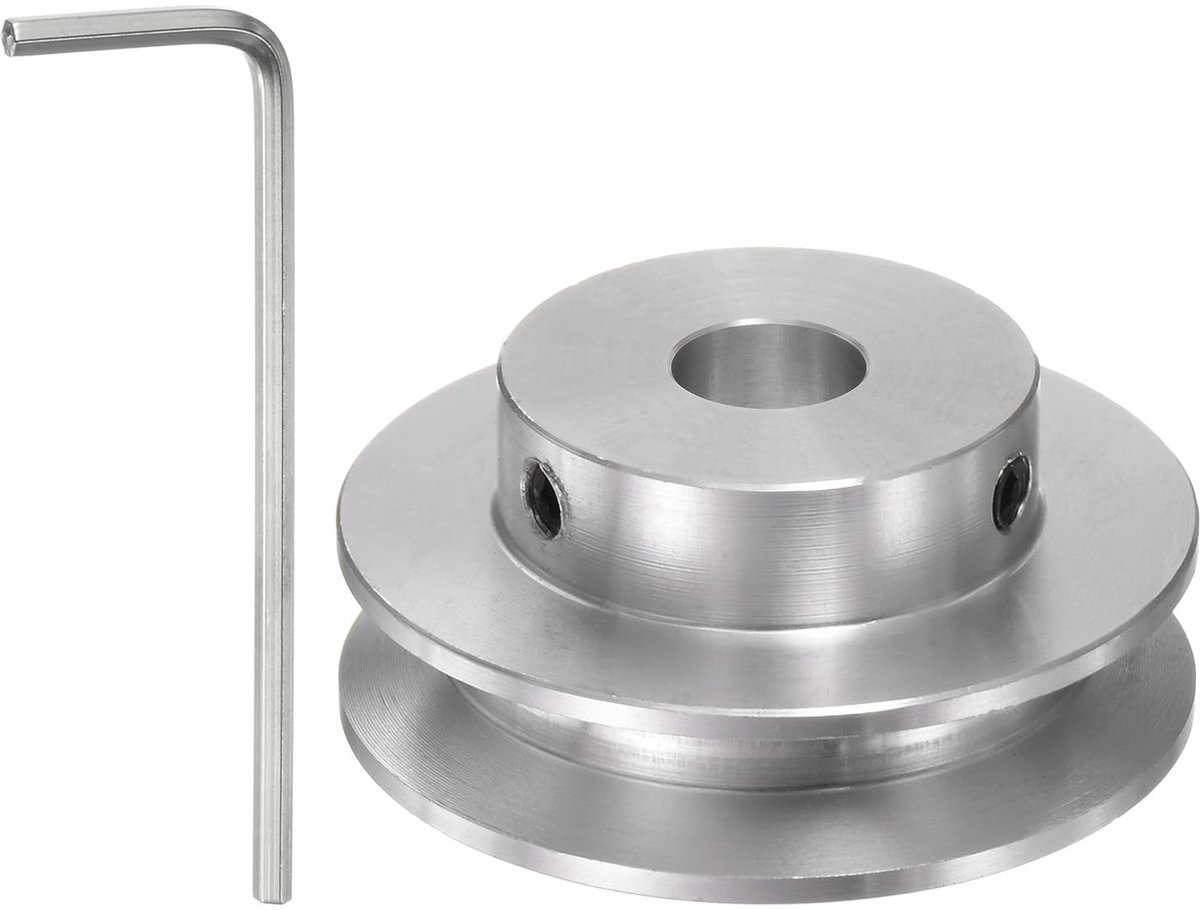 Omgoods - Enkele Groefriemschijf 8 mm Vaste Boring 40 mm Buitendiameter Aluminium