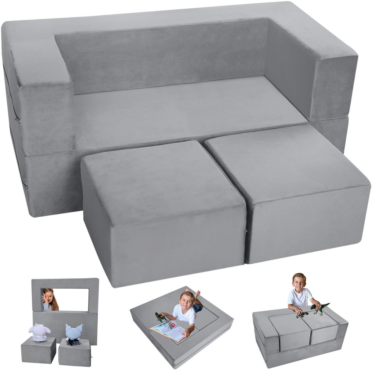 Omgoods - Kindersofa Bed en Hoge Stoel voor Peuters