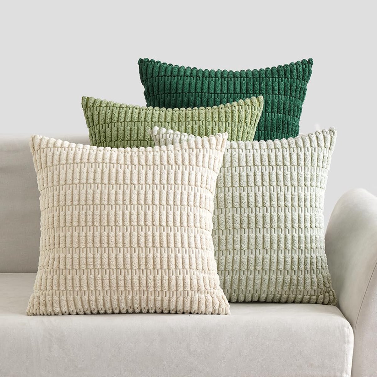 Omgoods - Set van 4 Corduroy Kussenhoezen - Decoratieve Pillowcases 45x45cm