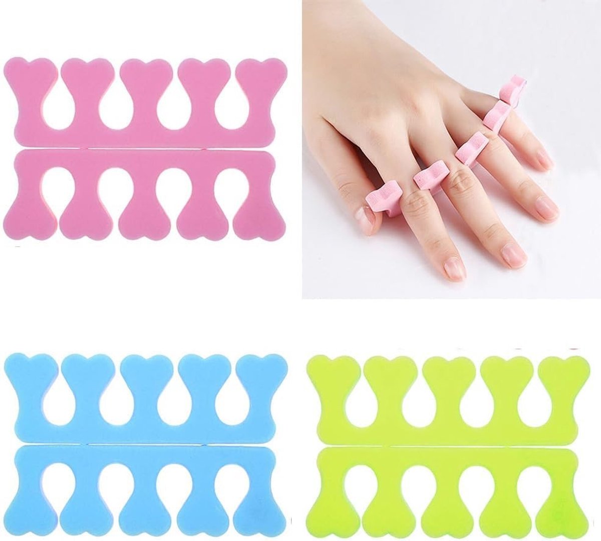 Siliconen Teenslippers - Teenverdelers - Nagelverzorging - Pijnverlichting - 6 Stuks - Wit