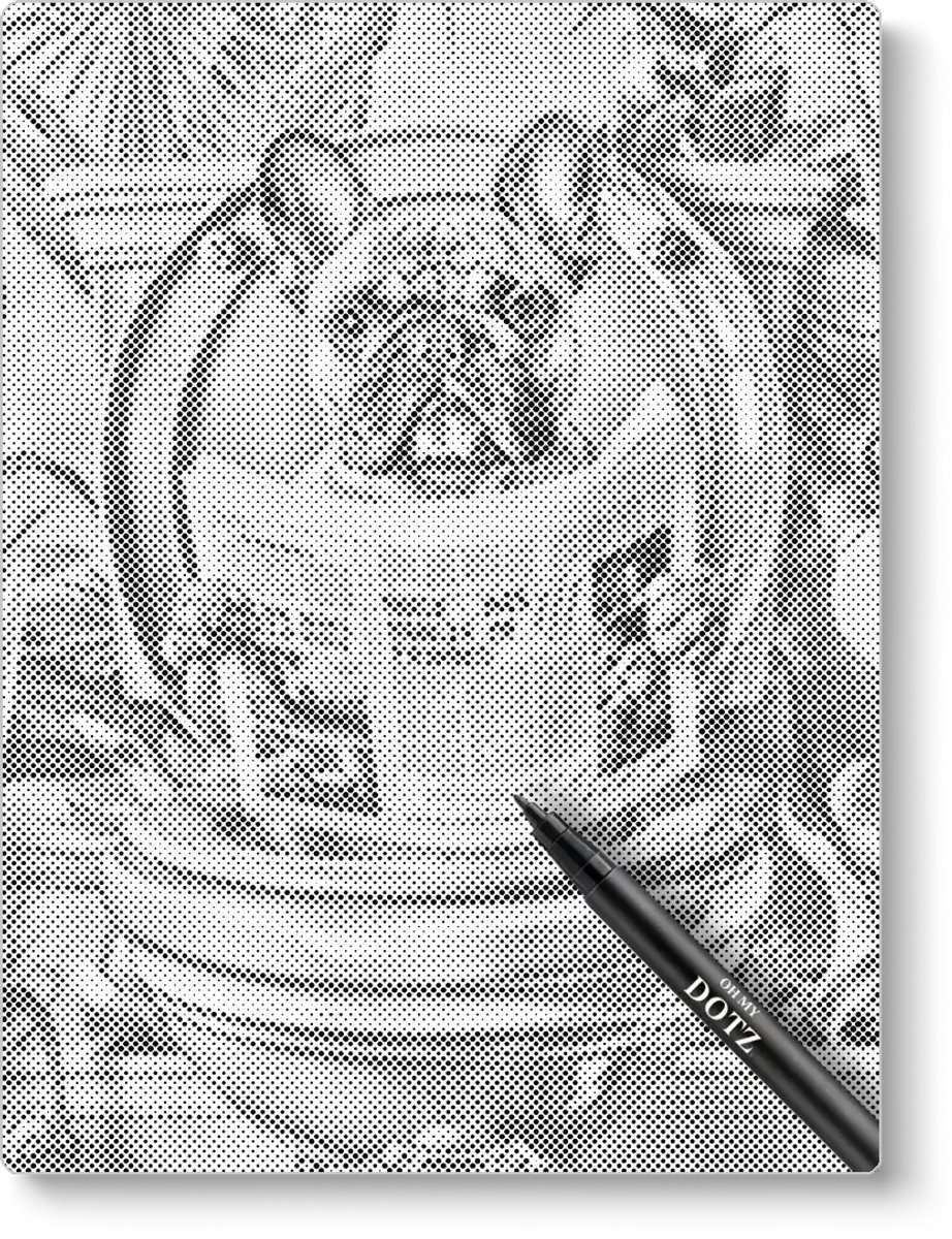Franse buldog op het toilet | Dot painting | 30x40cm | Dot painting | Oh My Dotz | Dots stippen | Diamond painting & Schilderen op nummer alternatief | Happy hobby