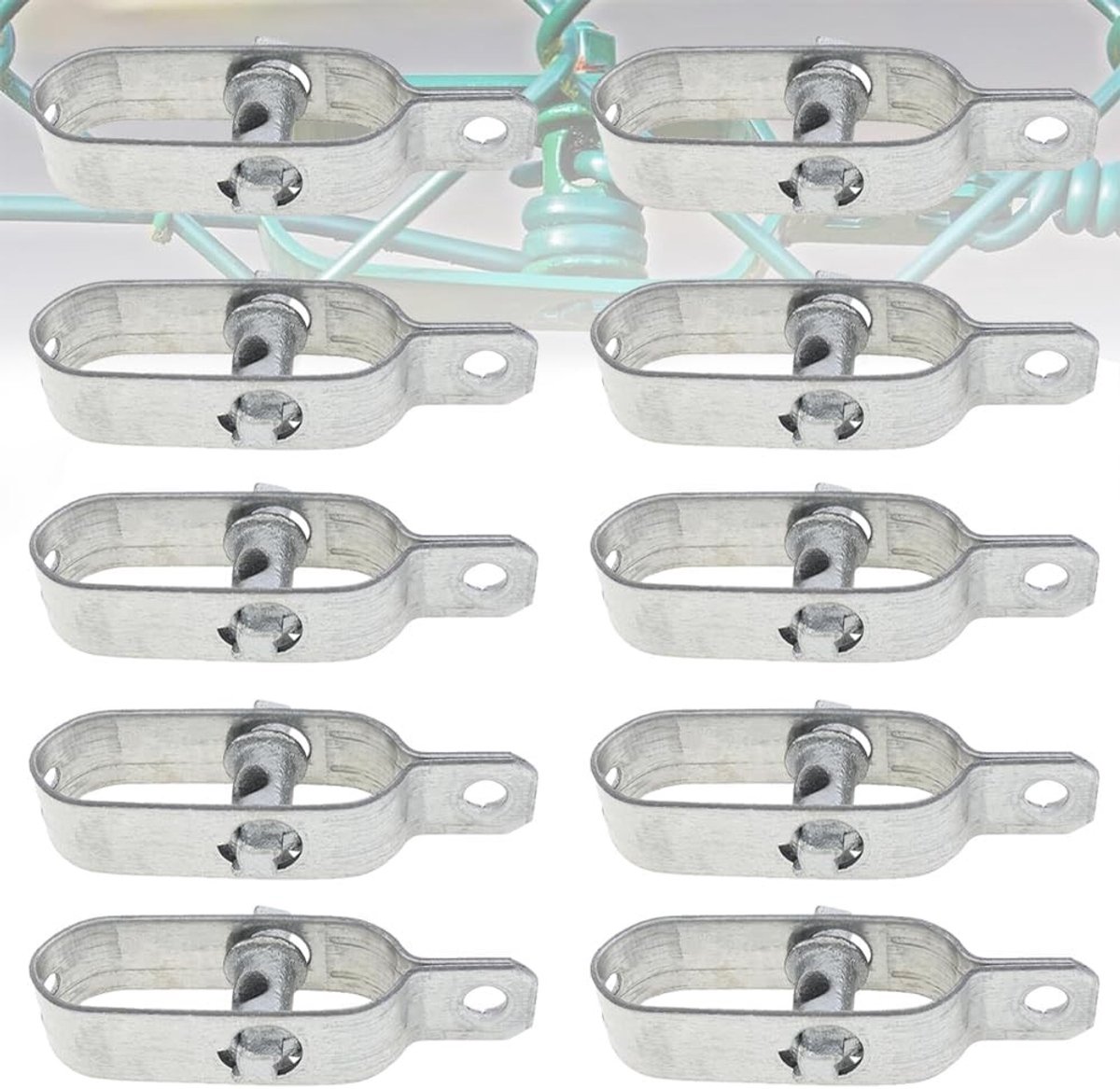 Rasterspanners 10 stuks - Draadspanners van verzinkt staal, 90 mm, Kabelspanner voor Hekken