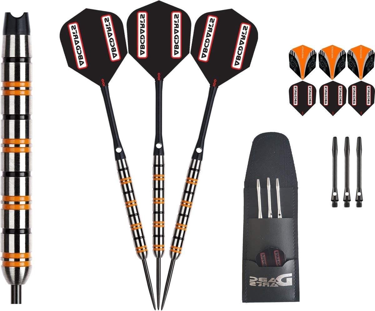 Dartpijlen Set - Stalen Darts - Precisie Darts Spelen - 90% Wolfraam Vat - 25 gram - Zwart Oranje Zilver