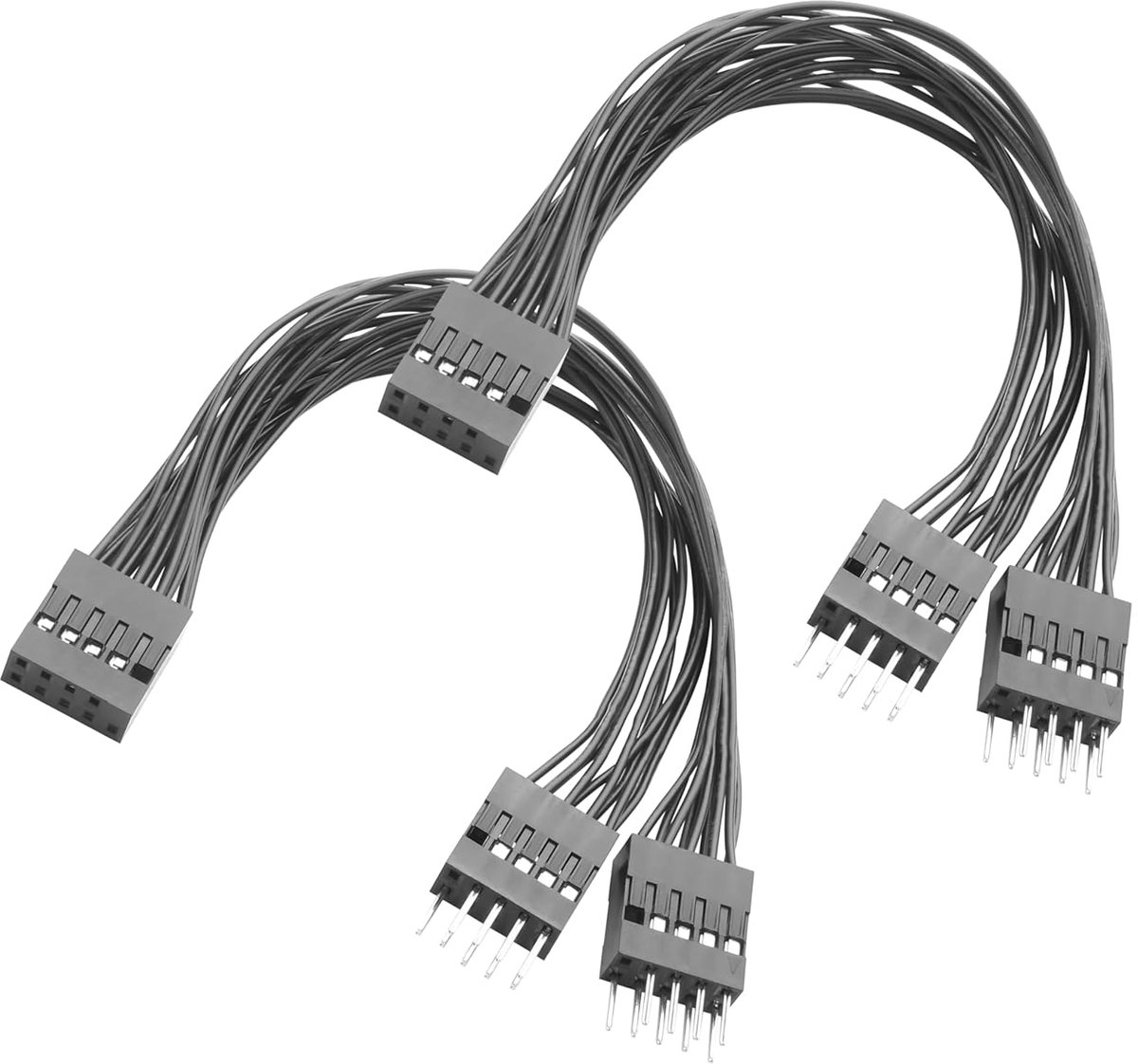 SnelShoppen - USB Splitter 2PCS, USB2.0 9PIN Splitter 1 naar 2 voor PC, 15cm USB Header Splitter, Uitbreiding voor Computercomponenten, Compatibel met