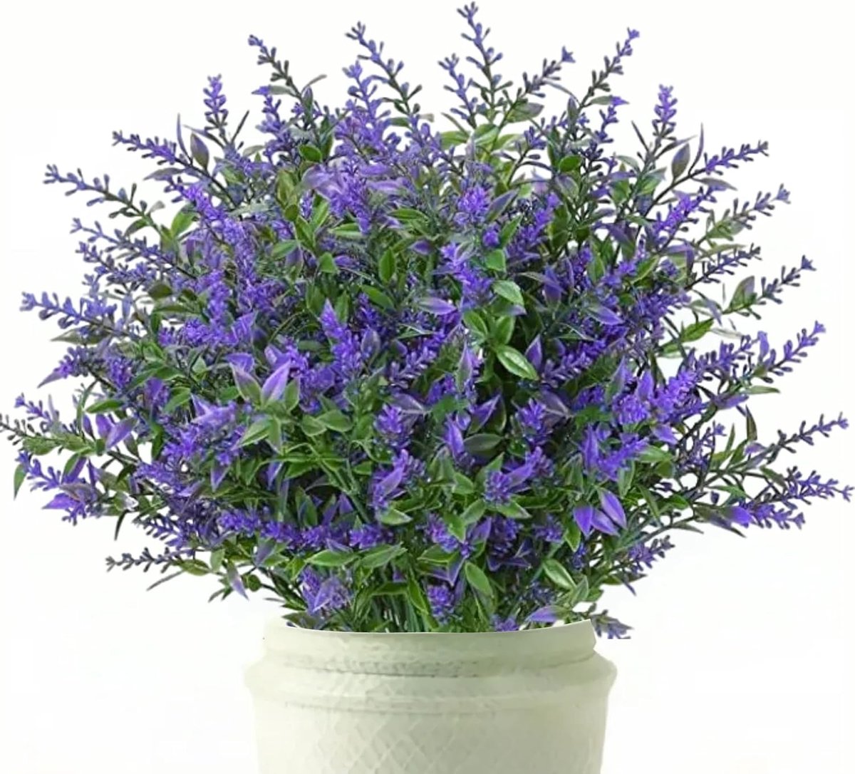 SnelShoppen - 12 Stuks Kunstmatige Lavendel Nepbloemen Boeket - Realistische Kunstplanten voor Buiten, Decoratieve Planten voor Tuin en Balkon, 37 cm
