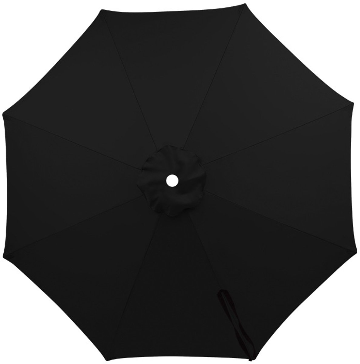 Parasol Vervangingsdoek - Parasolhoes Tuin - Buiten Zonnen - Waterdicht UV-bestendig - 3m - Zwart