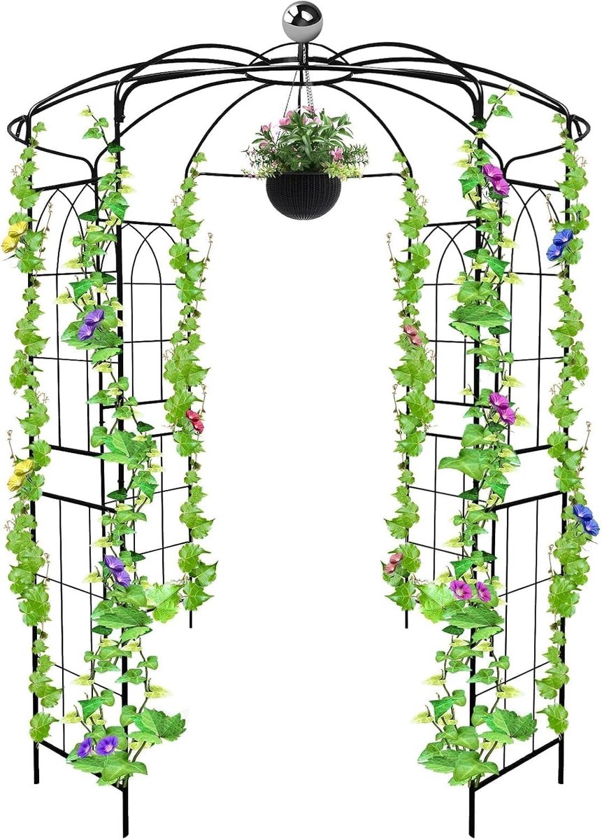 Zware metalen tuinboog voor klimplanten, trouwdecoratie en ondersteuning van bloemen en groenten in de tuin