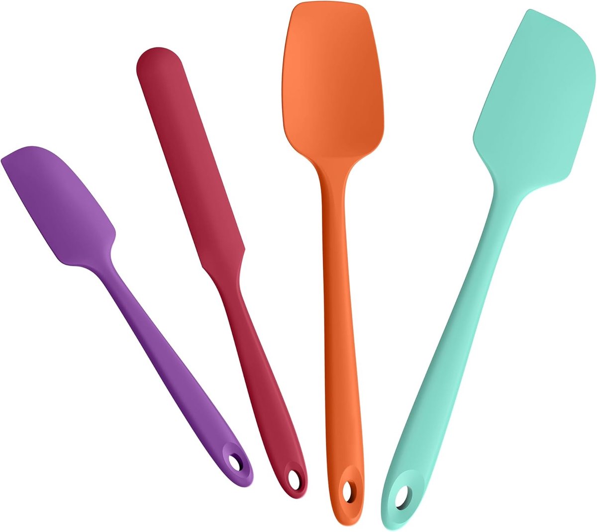SnelShoppen - Siliconen Keuken Spatula's 4 Stuks Multikleur - Hittebestendig tot 315°C - Voedselveilige Rubberen Mengspatel - Ideaal voor Koken, Bakke