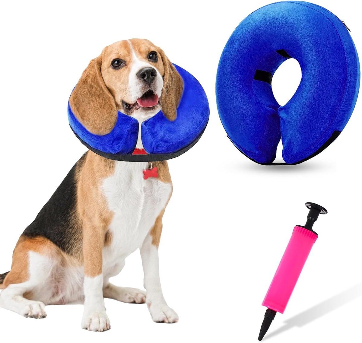 Opblaasbare hondenhalsband 38-50 cm - verstelbaar - lekbescherming - bevorderd herstel na operatie - ShopVlot