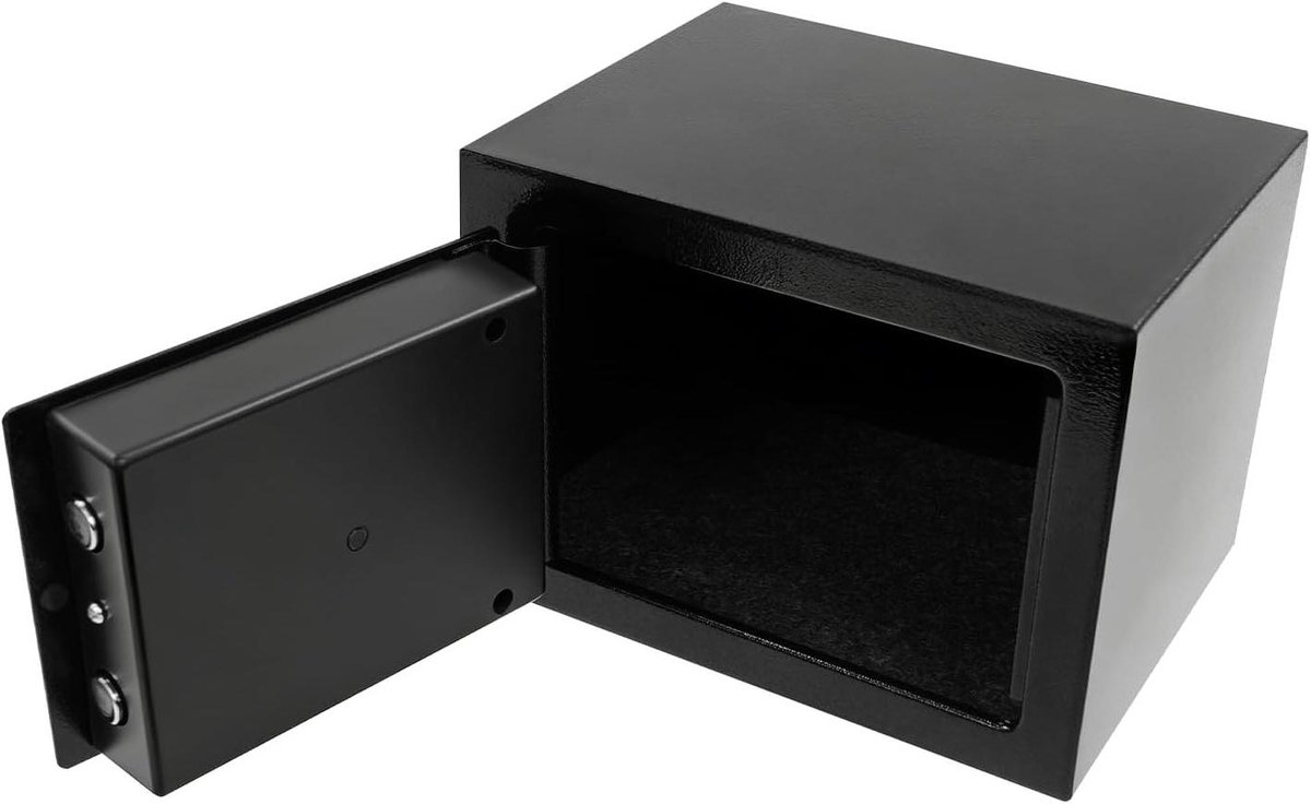 Wandkluis met Sleutel - Thuiskluis Mini-safe - Waardevolle Spullen Beveiligen - Verdikte Stalen Constructie - 46 L - Zwart